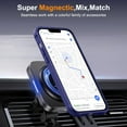 thumbnail image 5 of Case for iPhone 15 Pro Max 6.7 inch with 360°Rotatable Magnetic Ring Stand Compatible with MagSafe Lightweight and Translucent Matte Back Shockproof Protective Case Men Women Blue, 5 of 14