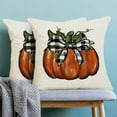 thumbnail image 3 of Fall Pillow Covers 18x18 Set of 2, Orange Pumpkin Decorative Throw Pillows Linen Autumn Thanksgiving Cushion Pillow Covers for Home Sofa Couch Outdoor Decor, 3 of 6