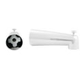 thumbnail image 4 of Westbrass 7" Reach Wall Mount Tub Spout with Diverter, Powder Coat White, 4 of 10