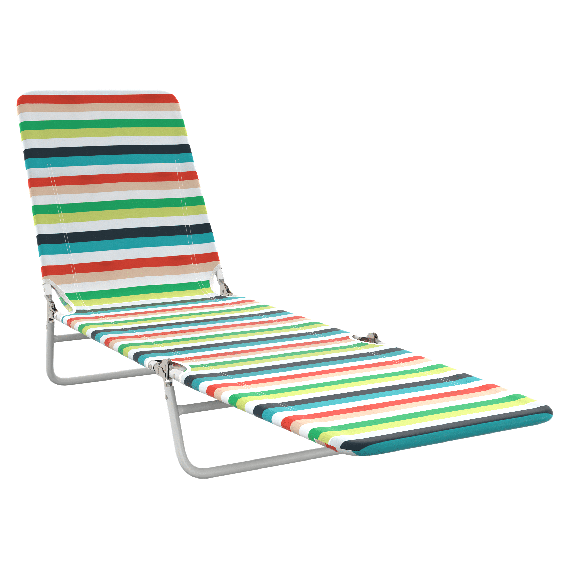 Mainstays Steel Folding Beach Lounger, Multi Stripe