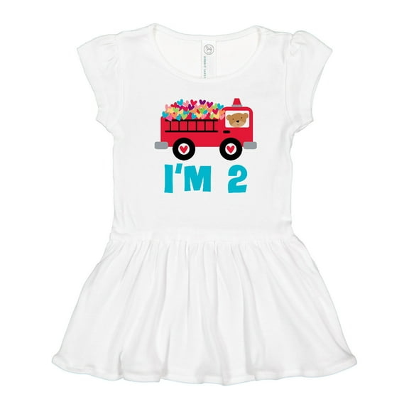 Inktastic Fire Truck 2nd Birthday Girls Toddler Dress