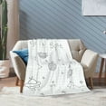 thumbnail image 3 of Rocket Sketch Doodle Blanket, Fluffy Soft Cozy Blanket Flannel Plush Microfiber Couch Throw, Bedding, 40"x30", 3 of 7
