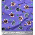 thumbnail image 1 of Soimoi Purple Cotton Voile Fabric Leaves & Flower Floral Decor Fabric Printed Yard 56 Inch Wide, 1 of 3