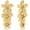 Flower2, variant on Gold Large Chunky Flower Statement Earrings for Women, Summer Beach Floral Handmade Drop Jewelry, Maximalist Wedding Date Birthday Gift, Bold Exaggerated Textured Dangle Trendy Ribbed Jewelry
