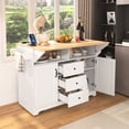 thumbnail image 3 of Dual Drop Leaf, 55.7'' Kitchen Island | Convertible Dining, Workstation, with Charging & Storage, 3 of 6