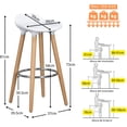 thumbnail image 4 of Taburete de Bar Ajustable FurnitureR Juego de 2 Sillas Altura Ajustable Blanco Moderno, 4 of 5