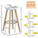 thumbnail image 4 of Taburete de Bar Ajustable FurnitureR Juego de 2 Sillas Altura Ajustable Blanco Moderno, 4 of 5