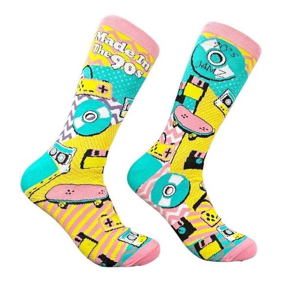 Vintage Made In The 90s Socks Funny Sarcastic Retro Graphic Novelty Footwear For Men