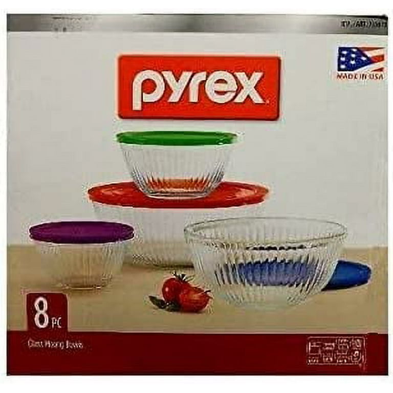 Pyrex 8-piece Sculpted Mixing Bowl Set with Lids 