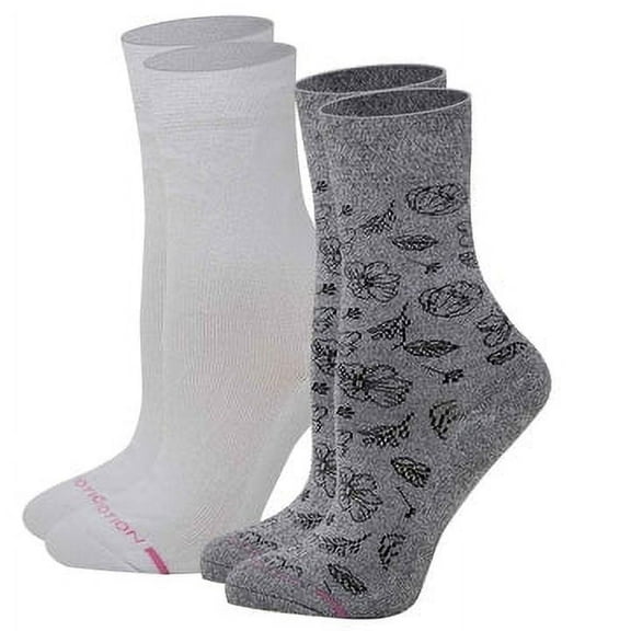 Dr. Motion Diabetic Crew Comfort Socks Non-Binding Wide Top for Women