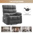 thumbnail image 6 of JONPONY Swivel Rocker Recliner Chair, Ergonomic Lounge Chair for Living Room Theater,Small Spaces with Rocking Function,360° Swivel,Side Pocket,Gray, 6 of 12