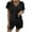 Black, variant on Diufon Lounge Set for Women Short Sleeve V Neck T-Shirts Elastic Waist Shorts Casual Knit 2 Piece Outfits