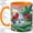 Orange, variant on Red Cardinal Waterfall Coffee Mug, Cardinal Pair Mug, Morning Tea Cup for Home, Birds on Branch with Cherry Blossoms and Butterflies, Floral Bird Art, Kitchen Accent, Nature Lover