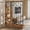 Brown and Black, variant on Finmind Wall Room Divider with Display Shelves, 70.9" Modern Freestanding Wall Partition with Sturdy Base, for Home & Office, Brown & Black