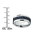 thumbnail image 4 of Metal Masters 8mm Mens Tungsten Carbide Ring Black Blue Carbon Fiber Inaly, 4 of 6