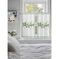 thumbnail image 3 of Eucalyptus Leaves Bathroom Window Curtain, Sage Green Plaid Watercolor Light Filtering Coffee Kitchen Curtains, Bedroom Living Room Curtains 2 Panel 84"x45", 3 of 6