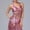 #319-Pink, variant on Carnival Halter Neck Fringe Top, Leather Sequin Dance Costume with Built-in Bra, V-neck Crop Top for Stage Performance and Dance Shows