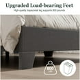 thumbnail image 5 of Amolife Queen Bed Frame, Fabric Platform Bed with Adjustable Headboard, No Box Spring Required, Light Gray, 5 of 6