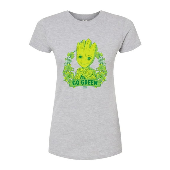 Marvel Guardians of the Galaxy - Groot Go Green St. Patrick's Day - Juniors Fitted Graphic T-Shirt