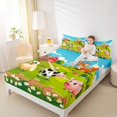 thumbnail image 4 of jejeloiu Cute Daisy Farm Animals Bed Sheets,Kawaii Chicken Cow Pig King Sheets For Girls Boys 4 Pieces, 4 of 7