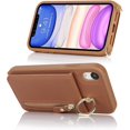 thumbnail image 6 of iPhone XR Case for Women with Card Holder, iPhone XR Phone Case with Strap,iPhone XR Crossbody Lanyard Cases with Credit Card Slots Kickstand with Ring Holder Stand Case,6.1 Inch,Brown, 6 of 14
