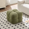 thumbnail image 3 of Zesthouse 20.9″ Wide Boucle Ottoman, Modern Foot Stool, Square Upholstered Tufted Ottoman Coffee Table, Extra Seating for Living Room Bedroom, Green, 3 of 11