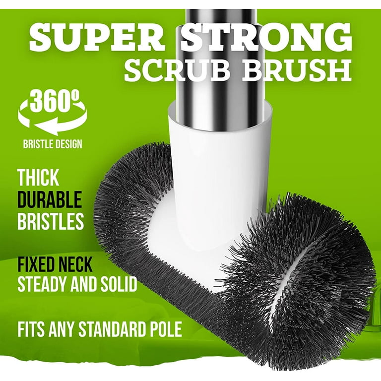 Happylost Shower Cleaning Brush with Long Handle, 3 in 1 Tub and Tile Scrubber Brush with 50.4'' Extendable Long Handle Detachable Stiff Bristles