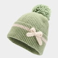 thumbnail image 4 of SUXIAN Women's Winter Scarf Set Bow Decorated Hat Scarf Gloves Green One Size, 4 of 7