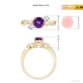 thumbnail image 6 of ANGARA Natural Amethyst and Diamond Twisted Vine Ring in 14K Yellow Gold for Women (Size-6mm) | February Birthstone, Birthday, Anniversary, Jewelry Gift for Women | Natural Amethyst Ring, 6 of 10