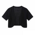 thumbnail image 5 of Lixiuxyad ‌Women's Short Sleeve Bolero Shrug Lightweight Open-Front Cardigan Summer Outfits,Black, 5 of 5