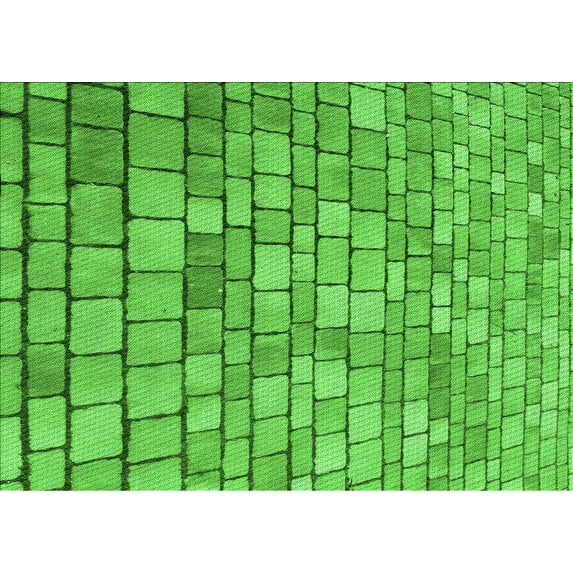 Ahgly Company Indoor Rectangle Patterned Emerald Green Area Rugs, 3' x 5'