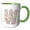 Green/White, variant on 3drose, Cute Pink Unicorn Monogram Initial W, 11oz Two-tone Green Mug