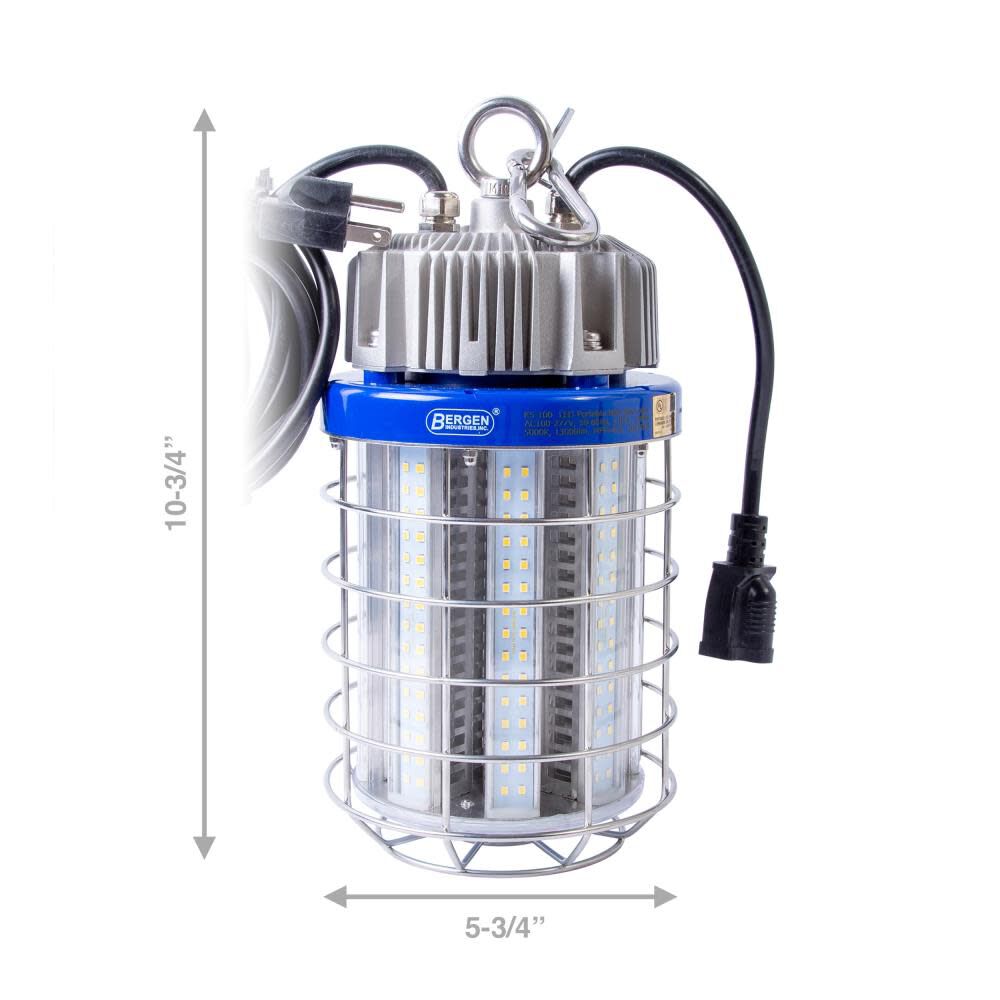 Temporary High Bay Work Light Fixture 100w LED IP65 13,000lm 5000k