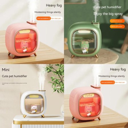 

Adorable and Charming the Compact USB Double Spray Mini Bedroom Night Light Humidifier is the Perfect Hydration Solution for Your Cozy Room. Enhance Air Health with this Relaxing Atmosph