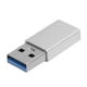thumbnail image 1 of Adaptador convertidor tipo C hembra a USB 3.0 macho Sincero blanco gris, 1 of 9