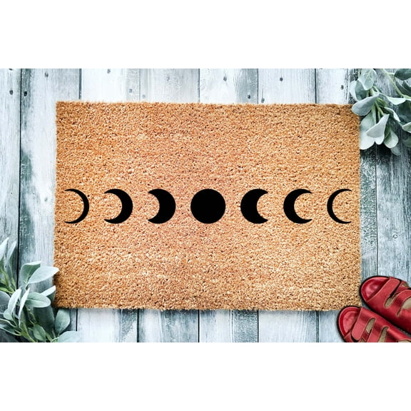 Moon Phases Door Mat | Lunar Phases | Space Doormat | Welcome Mat | Housewarming Gift | New Home | Closing Gift