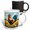 Multicolor, variant on 3drose, Colorful Rooster in the Field on a Sunny Summer Day. Artsy Gift, 11oz Two-tone Black Mug