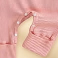 thumbnail image 5 of Nwiuh Infant Baby Girl Fall Outfit Sweatshirt Romper Fun Letters Long Sleeve Jumpsuit Newborn Clothes (Pink, 3-6 Months), 5 of 8