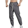 thumbnail image 2 of Pantalones largos de moda para hombre, holgados, deportivos, con corsé y cintura elástica, de algodón., 2 of 9