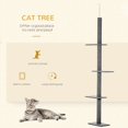 thumbnail image 3 of 102" Grey Floor to Ceiling Cat Tree with Perches & Scratching Posts - Tall Cat Tower for Living Room & Playful Kittens - Durable E1 Particle Board Design, 3 of 7