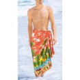 thumbnail image 2 of LA LEELA Men's Swim Bath Trunk Swimsuit Regular Surfing Swimwear Sarong Long Pareo Beach Wrap One Size Ginger, Holiday Summer Vacation Aloha, 2 of 4