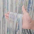 thumbnail image 2 of Silver Foil Fringe Backdrop Curtains, Tinsel Streamers Birthday Party Decorations, Fringe Backdrop for Graduation, Baby Shower, Gender Reveal, Disco Party, 2 of 7