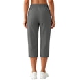 thumbnail image 3 of Rosvigor Capris for Women High Waisted Drawstring Athletic Pants Quick Dry Hiking Travel Capris Pants with Pockets, 3 of 7
