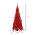 thumbnail image 2 of Vickerman 9' Tinsel Red Fir Slim Artificial Christmas Tree, Unlit, 2 of 2