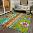 thumbnail image 6 of Addison Rugs Chantille Indoor/Outdoor Transitional Aztec Teal Washable Rectangle Rug, 2'6" x 3'10", 6 of 6