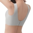 thumbnail image 6 of Womens Wireless Support Bra Wide Strap Mesh V-Neck Smoothing Shaping Everyday Brassiere Light Blue XXL, 6 of 9