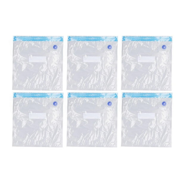 6 Pcs Vacuum Storage Bag Space Saving Good Sealing Transparent Reusable Vacuum Sealer Bags for Food Clothes 26x34cm/10.2x13.4in