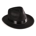 thumbnail image 3 of Fedora Brim Felt Church Hat Men Western Cowboy Hat Jazz Hat Summer Beach Sun Hat with Ribbon Band Men's 1920s Gatsby Gangster Costume, 3 of 6