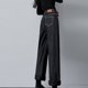 thumbnail image 4 of Pantalones de pierna ancha de talle alto de invierno sólido para mujer Jeggings ajustados elásticos para mantener el calor Fridja  hfkajh103453, 4 of 7