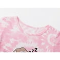 thumbnail image 2 of Beezizac Girls' 100% Cotton Pajamas - Tie Dye Pink Spiral Sleepy Dog Short Sleeve & Pants PJ Set Kid Size 14, 2 of 6